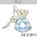 15cm double knitted animal head stuffed toy baby rattle